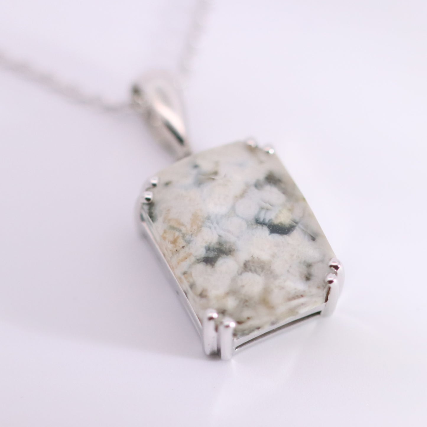 [Dablet stone pendant] ocean jasper + quartz