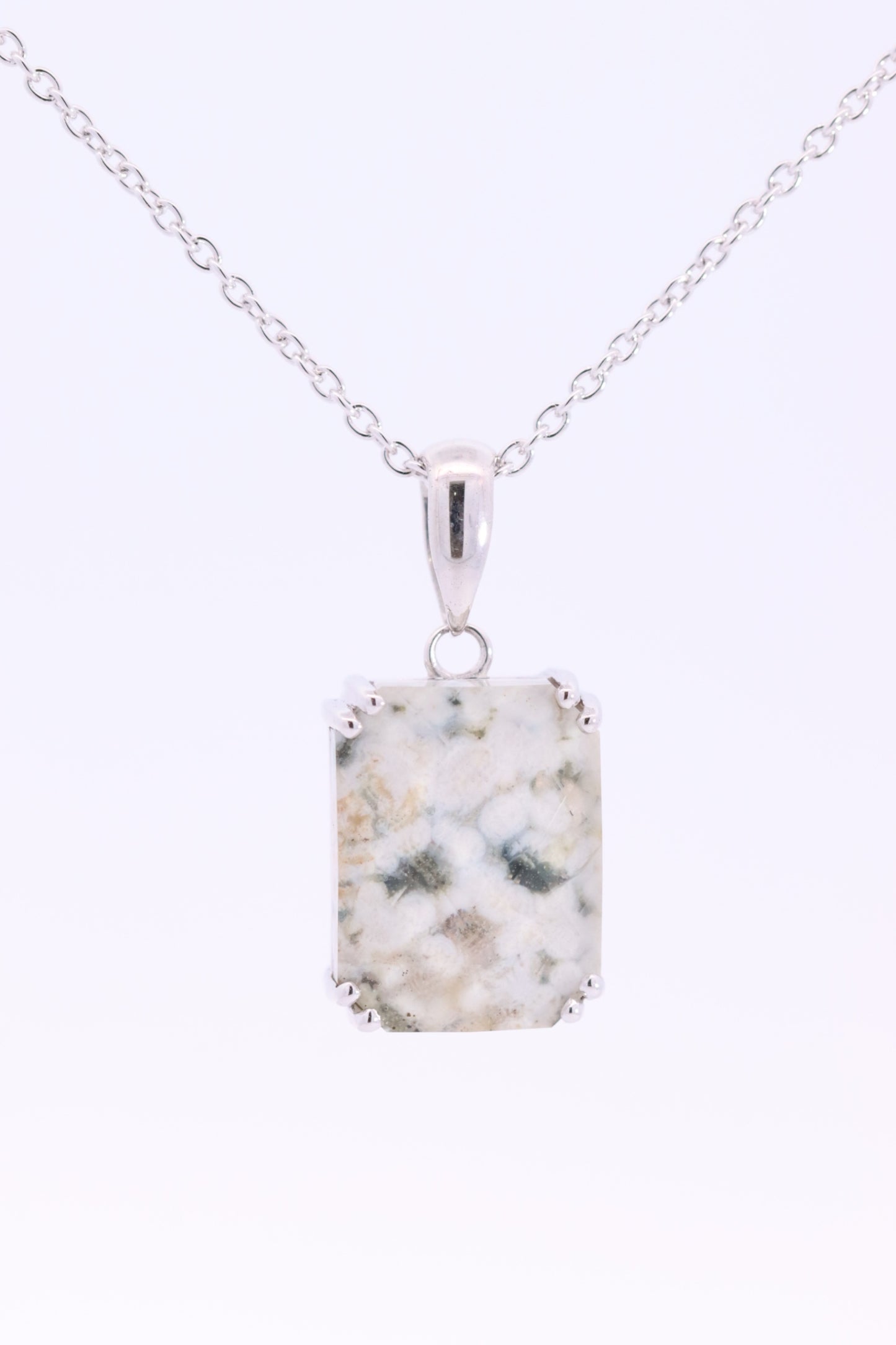 [Dablet stone pendant] ocean jasper + quartz